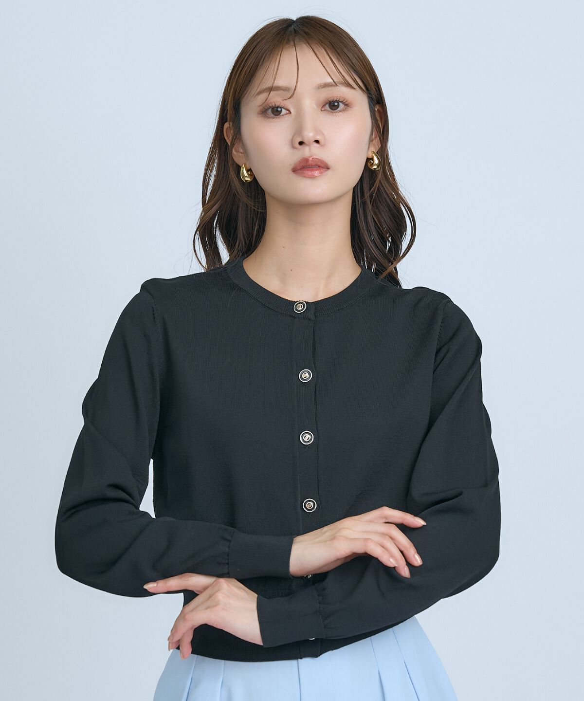 アンドクチュール「クルーネックカーディガン」|カーディガン|