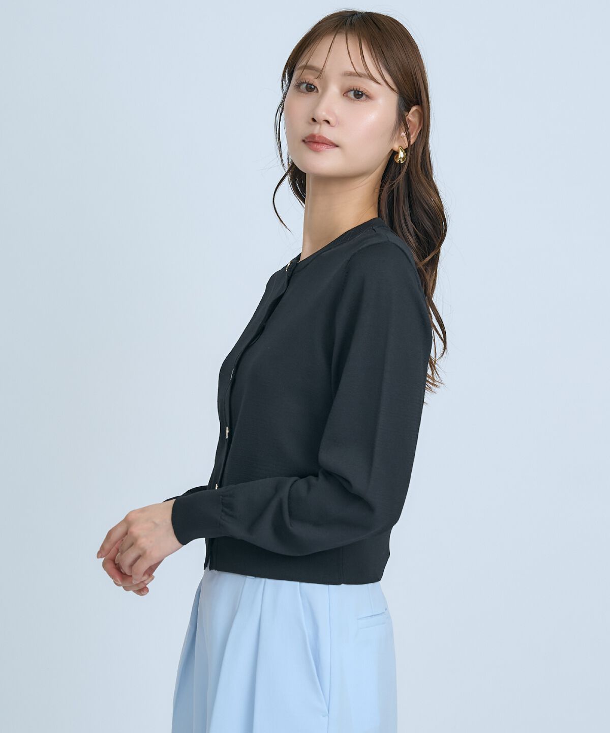 アンドクチュール「クルーネックカーディガン」|カーディガン|