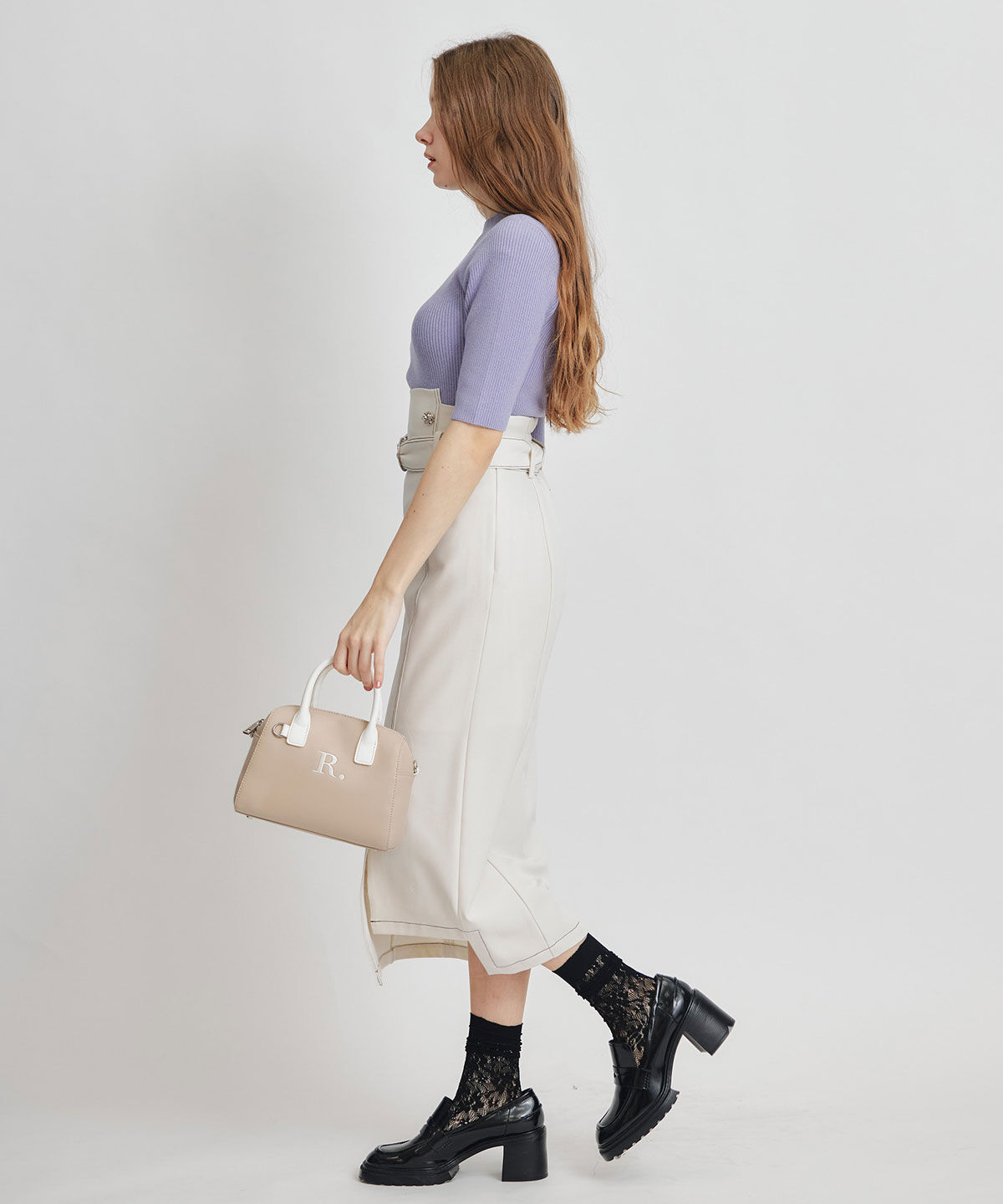 REDYAZEL「バイカラーステッチカッティングハイウエストタイトロングスカート」|タイト|