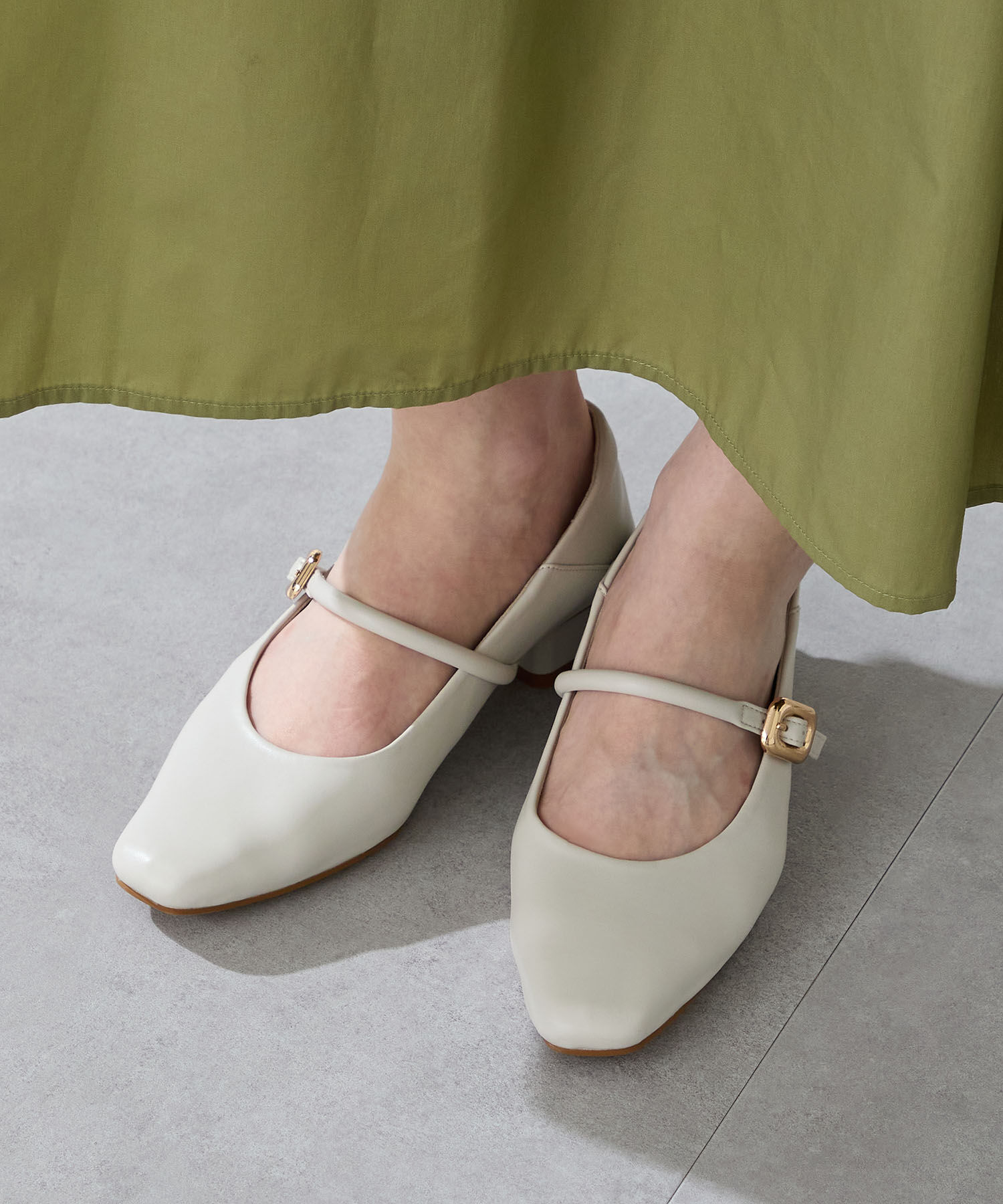 WA Oriental TRaffic「スクエアトゥストラップバブーシュ/52303」|パンプス|WHITE