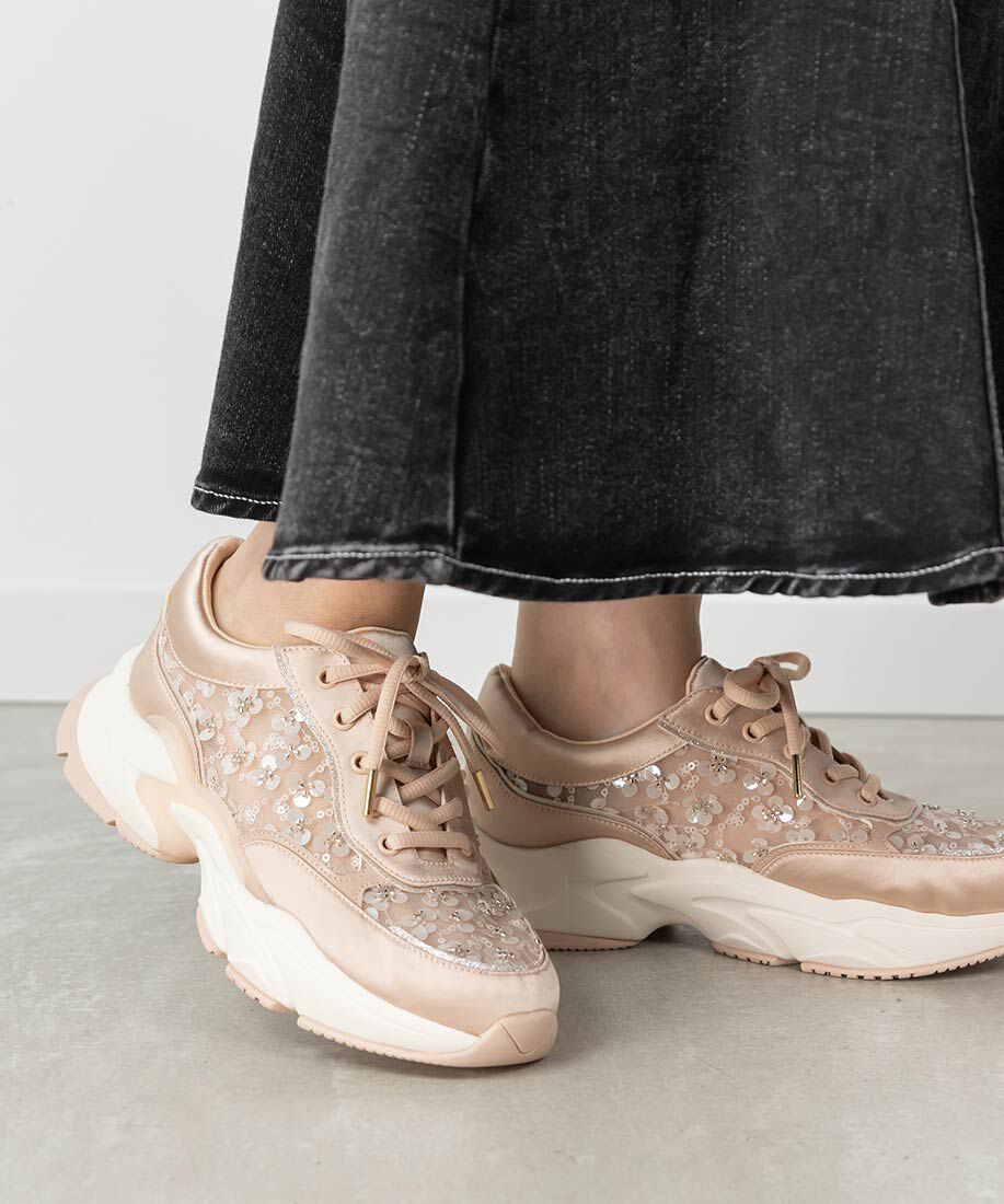  「【Flower Collection】2WAY フラワーデザインシアースニーカー」|スニーカー|