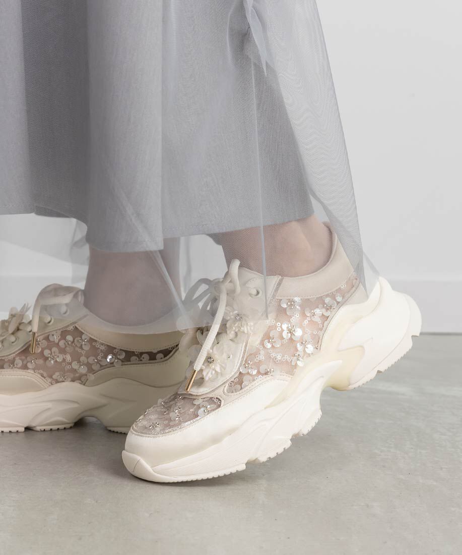  「【Flower Collection】2WAY フラワーデザインシアースニーカー」|スニーカー|