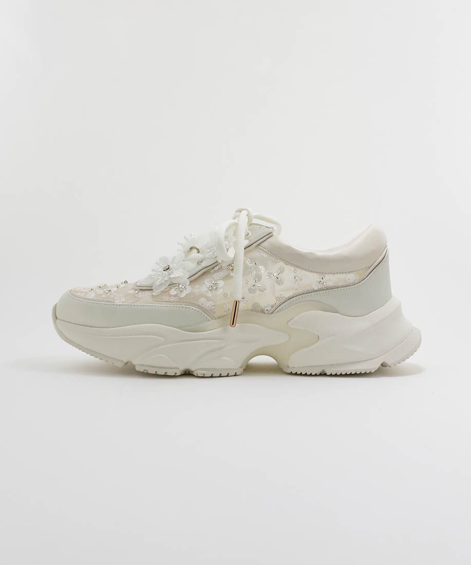  「【Flower Collection】2WAY フラワーデザインシアースニーカー」|スニーカー|