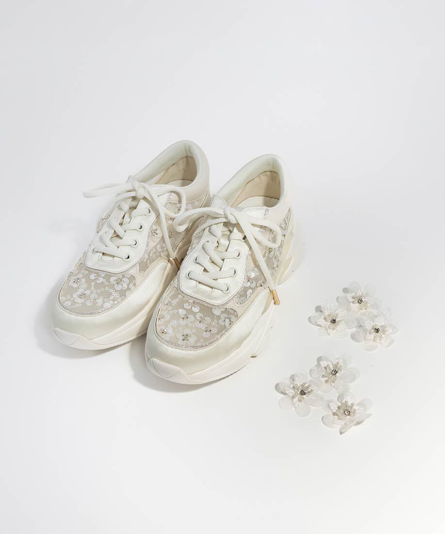  「【Flower Collection】2WAY フラワーデザインシアースニーカー」|スニーカー|