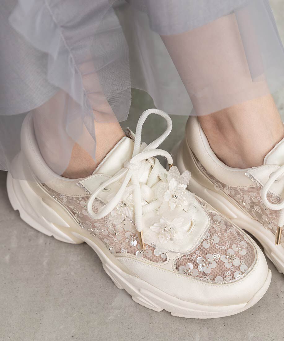  「【Flower Collection】2WAY フラワーデザインシアースニーカー」|スニーカー|