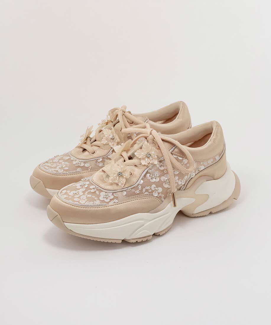  「【Flower Collection】2WAY フラワーデザインシアースニーカー」|スニーカー|
