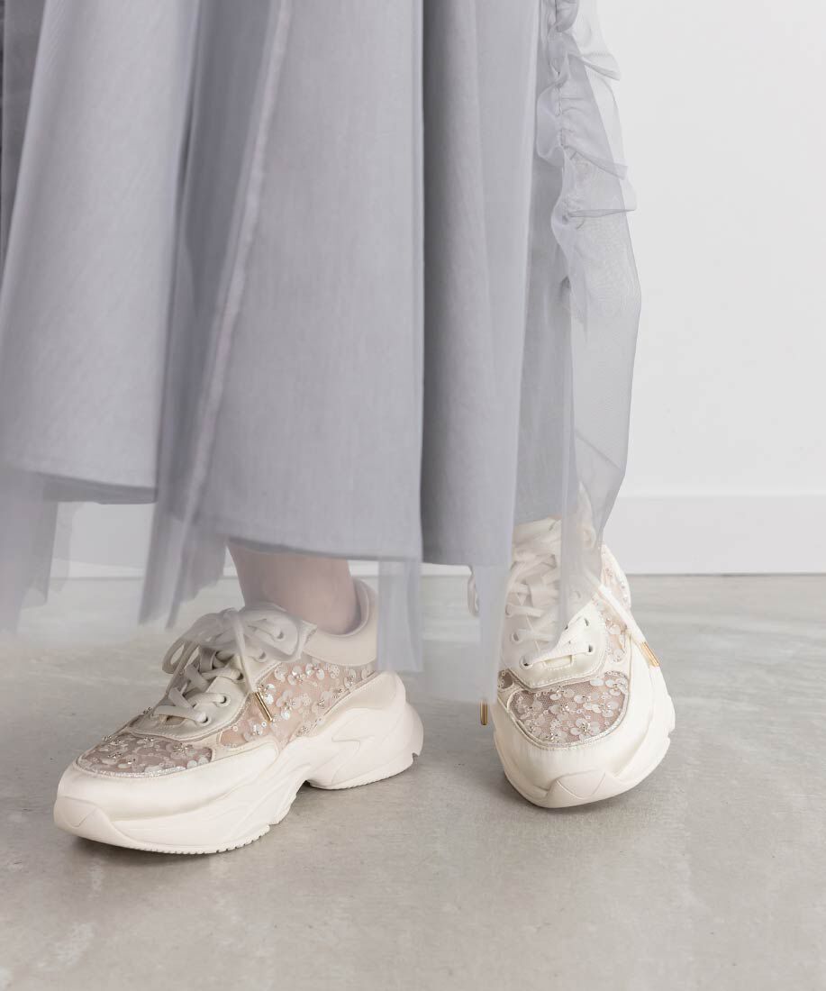  「【Flower Collection】2WAY フラワーデザインシアースニーカー」|スニーカー|