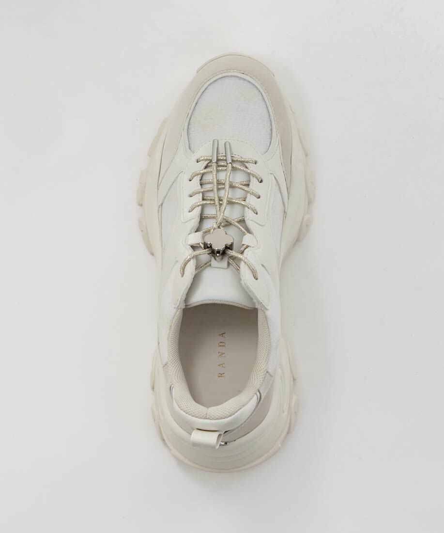  「フラワーパーツドローコードスニーカー」|スニーカー|