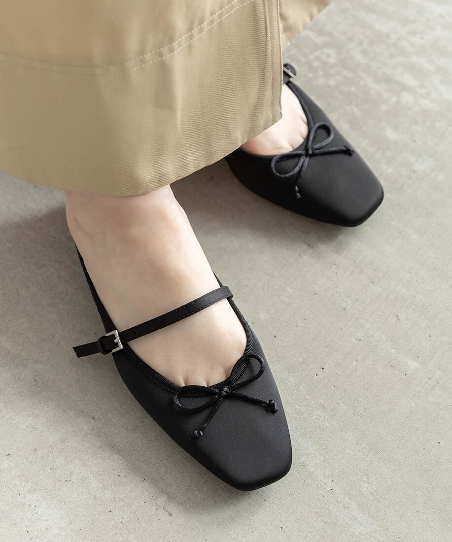  「バレエシューズライクミュールパンプス」|ルームシューズ|