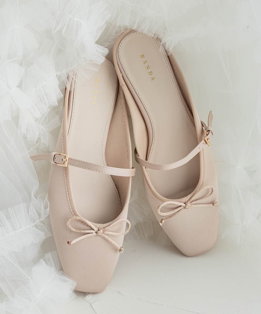  「バレエシューズライクミュールパンプス」|ルームシューズ|