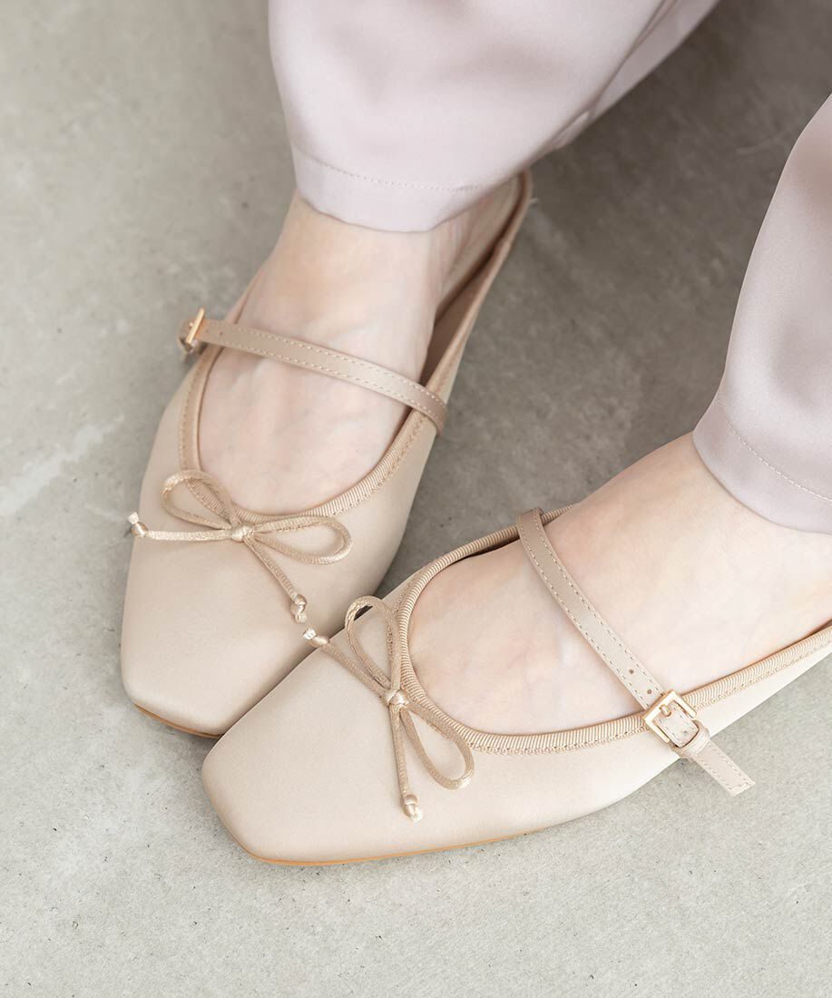  「バレエシューズライクミュールパンプス」|ルームシューズ|