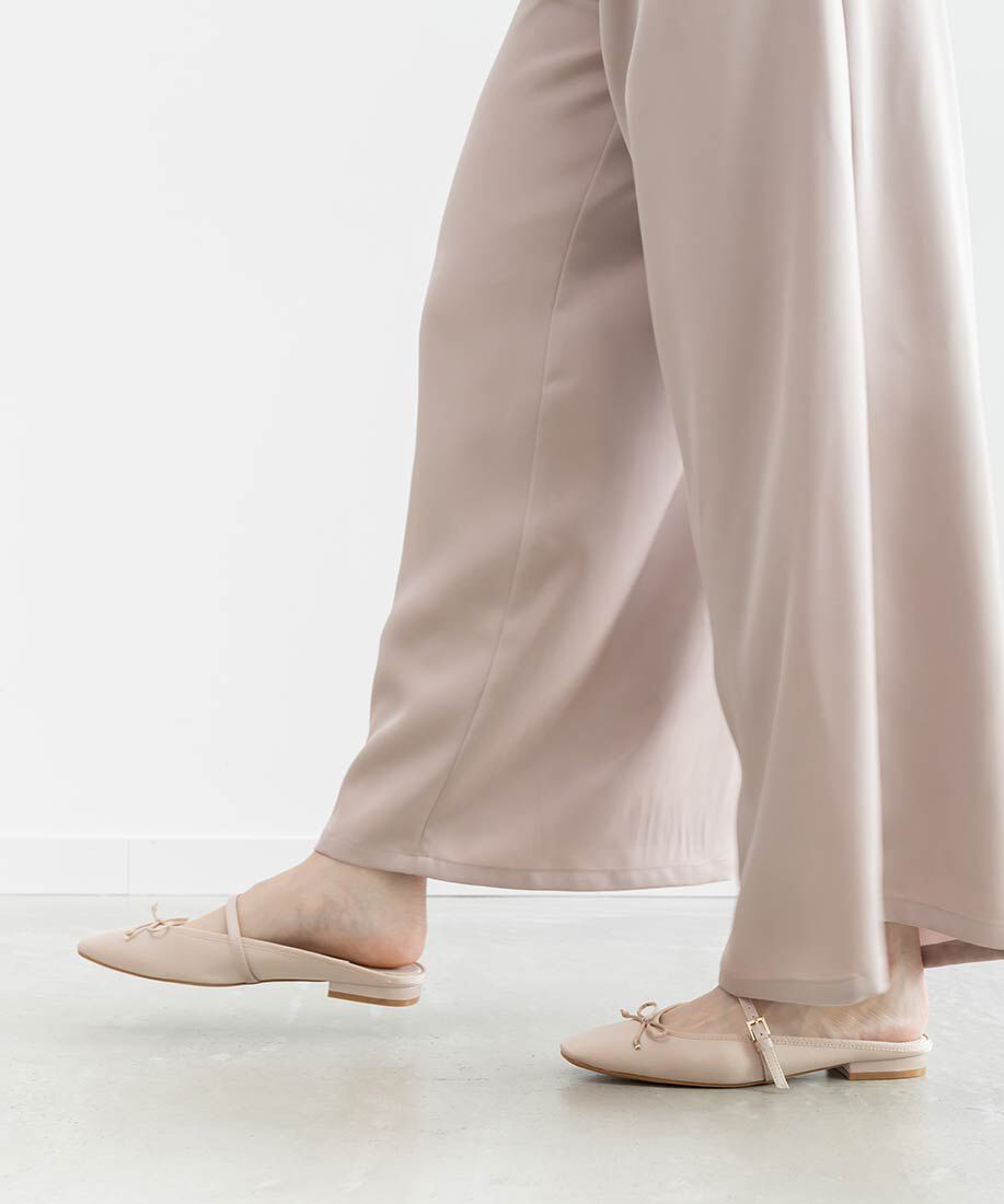  「バレエシューズライクミュールパンプス」|ルームシューズ|