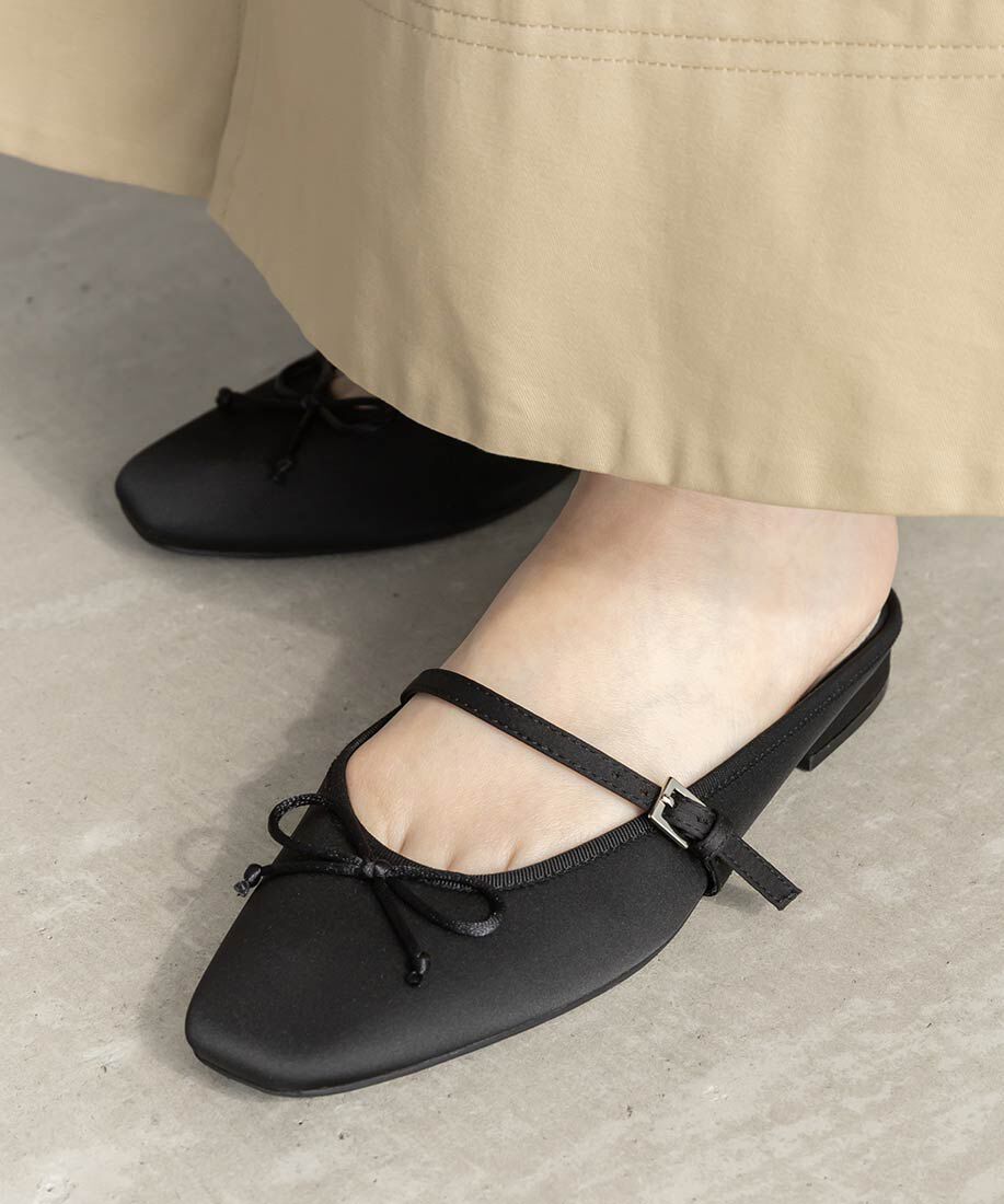  「バレエシューズライクミュールパンプス」|ルームシューズ|