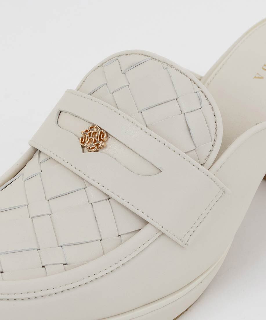  「ウーブンデザインミュールローファー」|ルームシューズ|