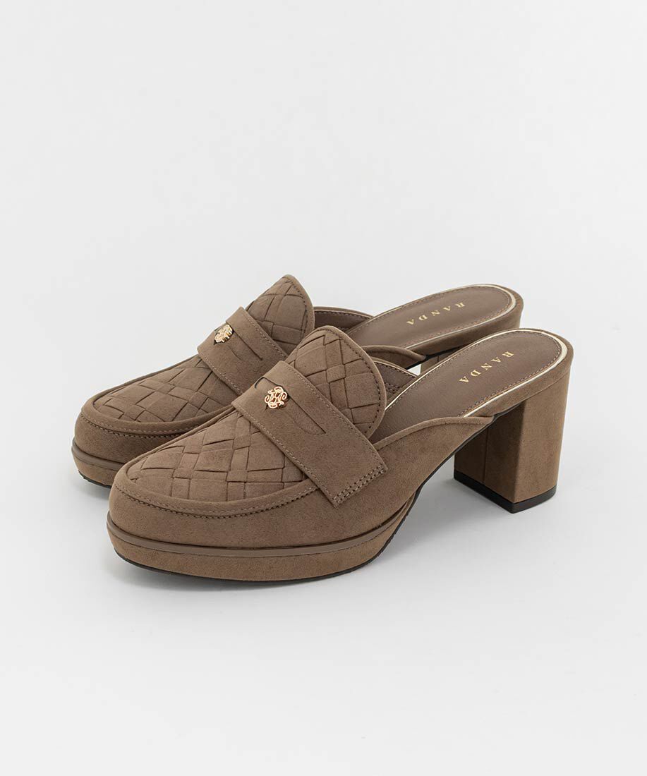  「ウーブンデザインミュールローファー」|ルームシューズ|