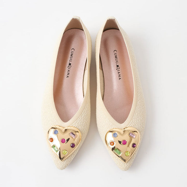 CUMUU＿DIANA「ハートモチーフニットシューズ　EI42854」|パンプス|