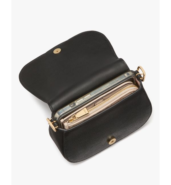 kate spade new york「ヌーヴォー デニム スエード ミニ サドル」|ショルダー・メッセンジャー|