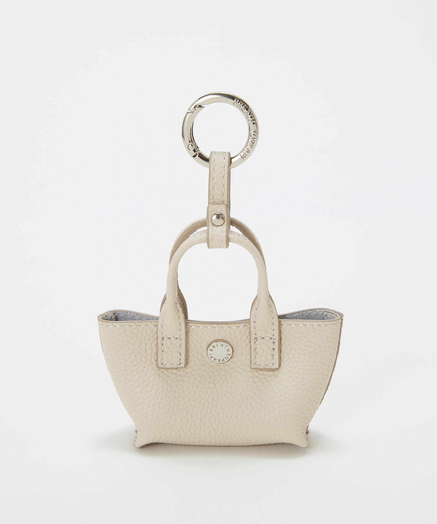 TOPKAPI BREATH「【Breath TOPKAPI】ELAN エラン シュリンクレザー トート型チャーム 」|ストラップ|クリーム