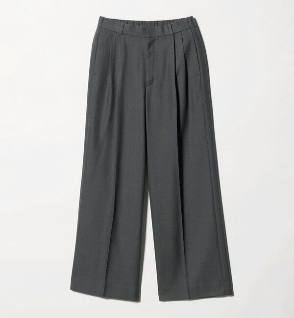 UNITED ARROWS「2タック ストレート ワイド パンツ」|スラックス|DK.GRAY