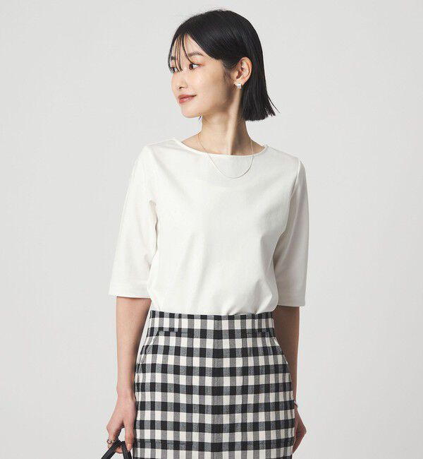 UNITED ARROWS green label relaxing「ボートネック ポンチ プルオーバー カットソー 接触冷感 UVカット」|Tシャツ・カットソー|