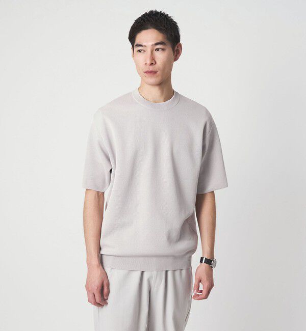UNITED ARROWS green label relaxing「BREEZY ペーパー 半袖 クルーネック ニット Tシャツ -ハンドウォッシャブル・抗菌・通気性-」|Tシャツ・カットソー|LT.GRAY