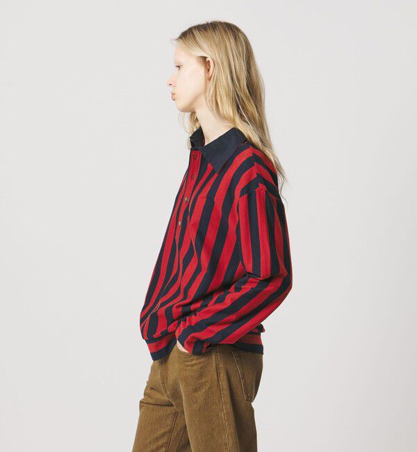 ATTISESSION「＜ATTISESSION＞コットン ストライプ ラガー シャツ」|ポロシャツ|