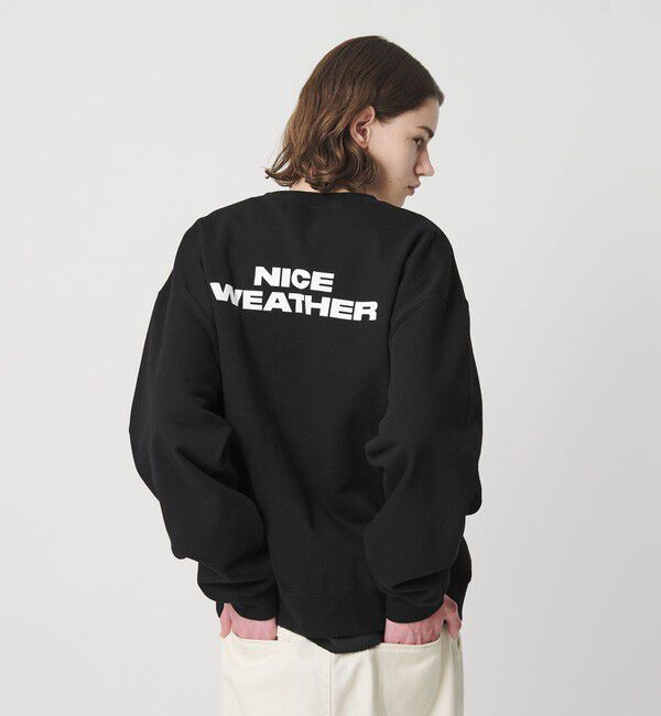 NICE WEATHER「＜NICE WEATHER＞ロゴ クルーネック スウェットプルオーバー」|Tシャツ・カットソー|BLACK