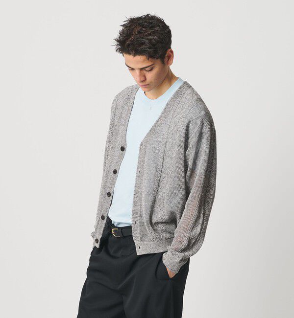 BEAUTY&YOUTH UNITED ARROWS「アイレットパターン シアー カーディガン 」|カーディガン|