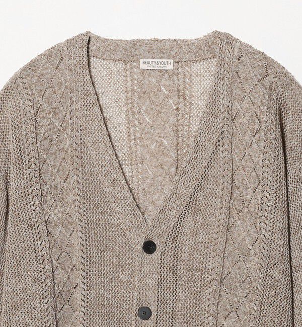 BEAUTY&YOUTH UNITED ARROWS「アイレットパターン シアー カーディガン 」|カーディガン|