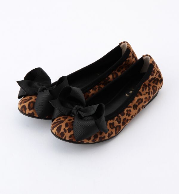 Ray BEAMS 「SEPTEMBER MOON / リボン バレエシューズ レオパード」|その他|LEOPARD