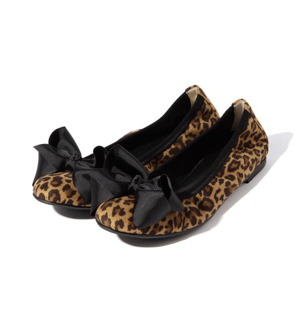 Ray BEAMS 「SEPTEMBER MOON / リボン バレエシューズ レオパード」|その他|