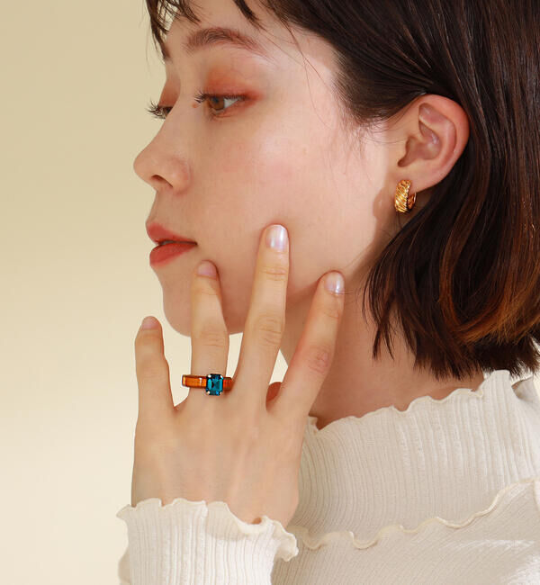 Ray BEAMS 「Ray BEAMS / カラー ビジュー リング」|リング|ORANGE