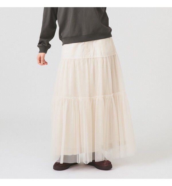 Ray BEAMS 「チュール キリカエ ティアード スカート」|スカート|