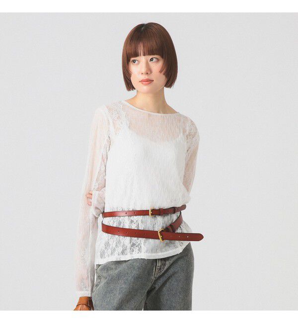 Ray BEAMS 「レース テープ キリカエ Tシャツ」|Tシャツ・カットソー|OFF_WHITE