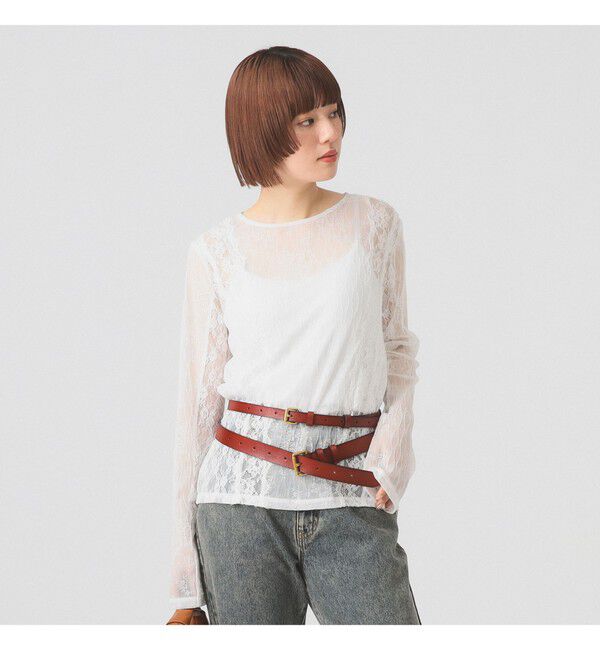 Ray BEAMS 「レース テープ キリカエ Tシャツ」|Tシャツ・カットソー|