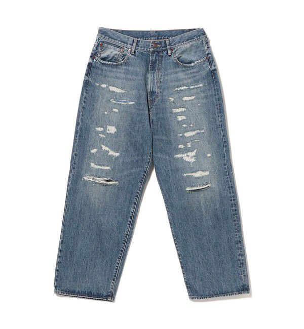 BEAMS「フェード ダメージ デニムパンツ 【ワイドストレートフィット】」|デニム|INDIGO(USED)