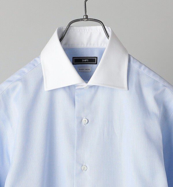 SHIPS「SHIPS: イージーアイロン ワイドカラー  クレリック シャツ」|シャツ・ブラウス|