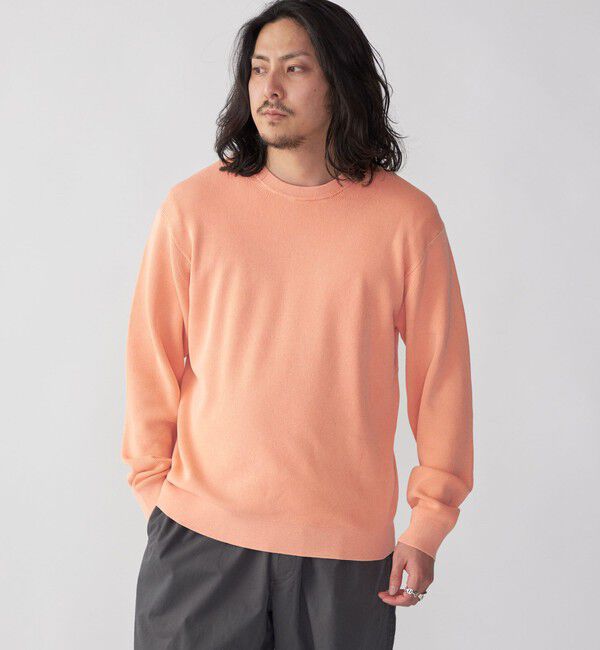 SHIPS「SHIPS: 14ゲージ 畦編み サンフェード コットン クルーネック ニット」|ニット・セーター|