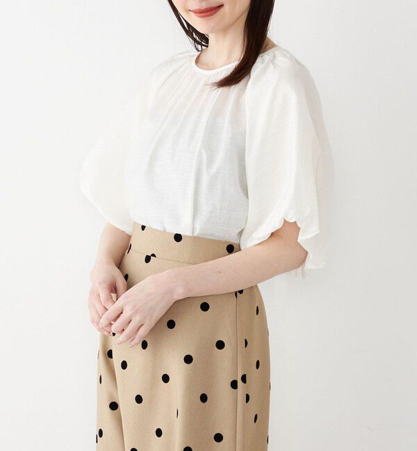 SHIPS Colors 「SHIPS Colors:〈手洗い可能〉スラブ ボリュームスリーブ ブラウス◇」|シャツ・ブラウス|オフホワイト