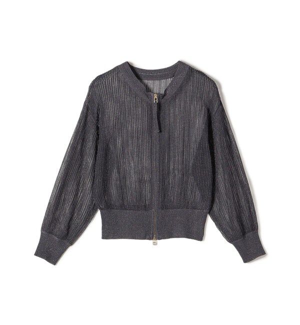 SHIPS Colors 「SHIPS Colors:〈手洗い可能〉ラメ メッシュ ジップ カーディガン」|カーディガン|