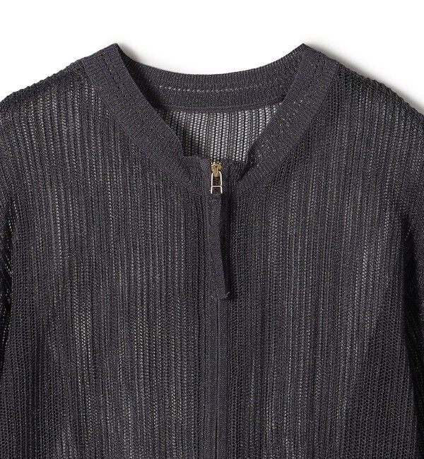 SHIPS Colors 「SHIPS Colors:〈手洗い可能〉ラメ メッシュ ジップ カーディガン」|カーディガン|