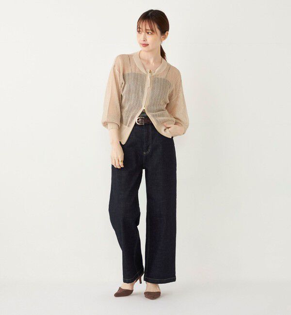 SHIPS Colors 「SHIPS Colors:〈手洗い可能〉ラメ メッシュ ジップ カーディガン」|カーディガン|