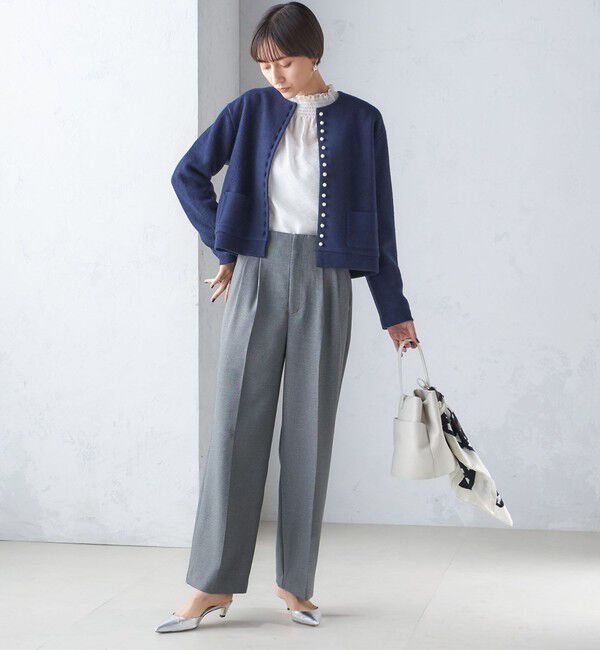 SHIPS for women「〈手洗い可能〉パール モチーフ ボタン ジャッカル カーディガン」|カーディガン|