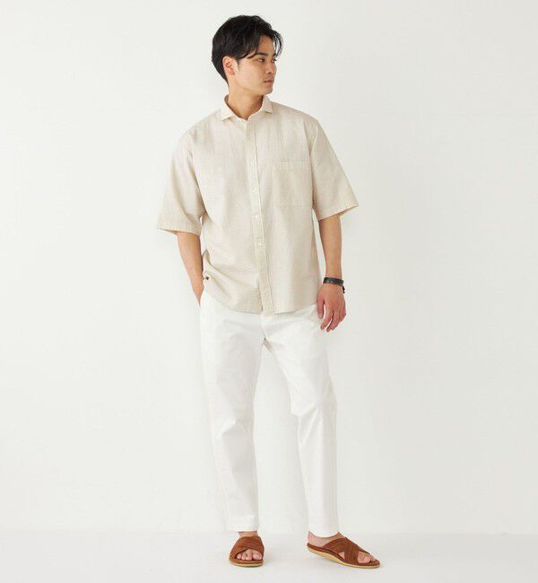 SHIPS Colors 「SHIPS Colors:〈洗濯機可能〉リップル プリント ワイドカラー ショートスリーブ シャツ」|シャツ・ブラウス|