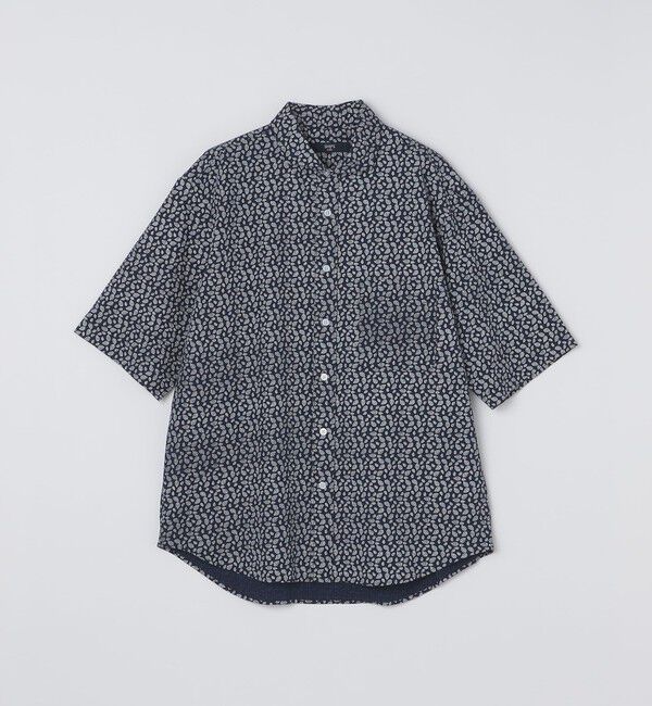 SHIPS Colors 「SHIPS Colors:〈洗濯機可能〉リップル プリント ワイドカラー ショートスリーブ シャツ」|シャツ・ブラウス|