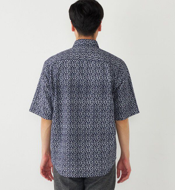 SHIPS Colors 「SHIPS Colors:〈洗濯機可能〉リップル プリント ワイドカラー ショートスリーブ シャツ」|シャツ・ブラウス|