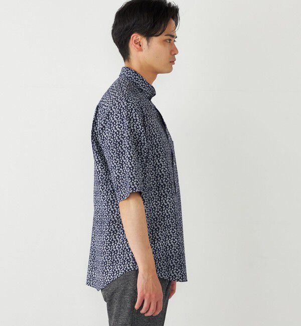 SHIPS Colors 「SHIPS Colors:〈洗濯機可能〉リップル プリント ワイドカラー ショートスリーブ シャツ」|シャツ・ブラウス|