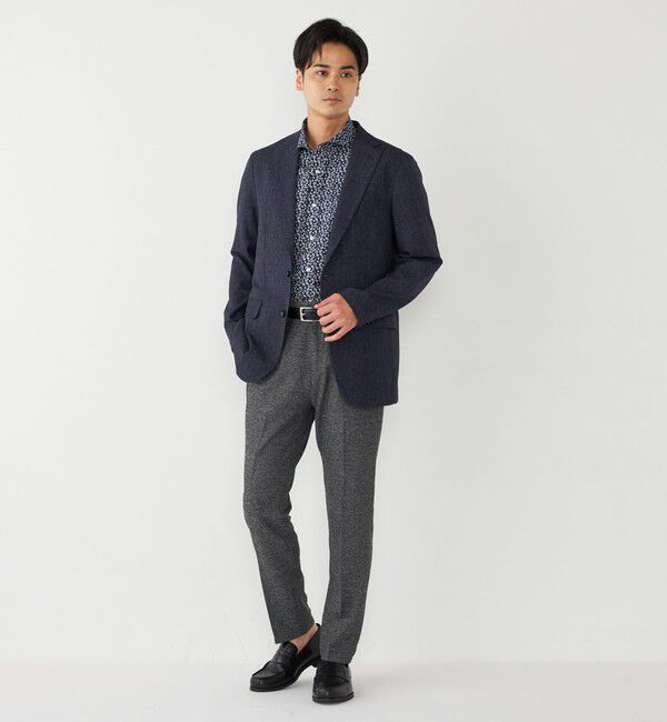 SHIPS Colors 「SHIPS Colors:〈洗濯機可能〉リップル プリント ワイドカラー ショートスリーブ シャツ」|シャツ・ブラウス|