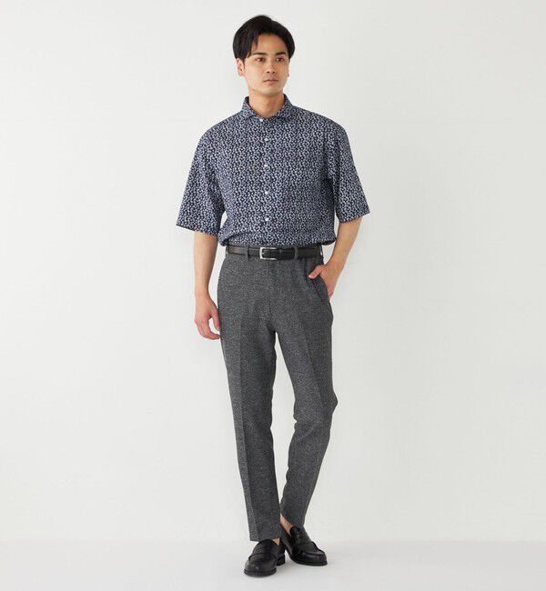 SHIPS Colors 「SHIPS Colors:〈洗濯機可能〉リップル プリント ワイドカラー ショートスリーブ シャツ」|シャツ・ブラウス|