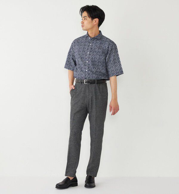 SHIPS Colors 「SHIPS Colors:〈洗濯機可能〉リップル プリント ワイドカラー ショートスリーブ シャツ」|シャツ・ブラウス|